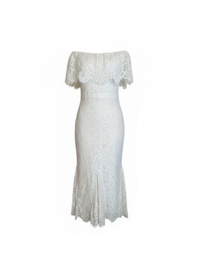 Just Me White Lace Off the Shoulder Midi Dress | NWT | Small